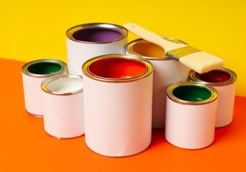 Tools for art and repairing - paint, paint in can